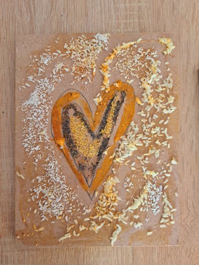 Zajęcia plastyczne - mozaiki z artykułów spożywczych